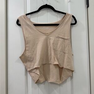 Aerie tan crop top tank top